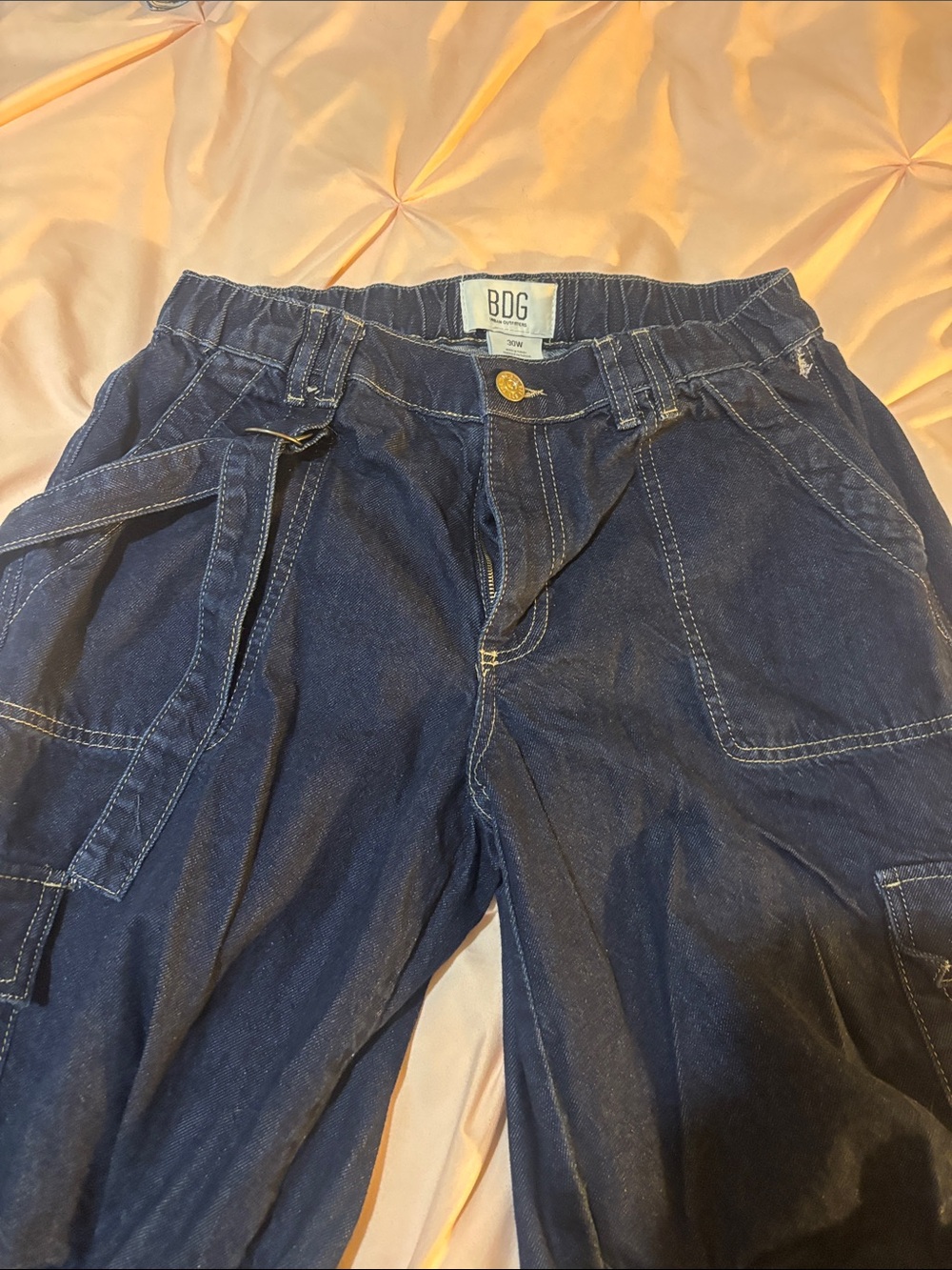 BDG Dark Blue Womens Relaxed Carpenter Jeans